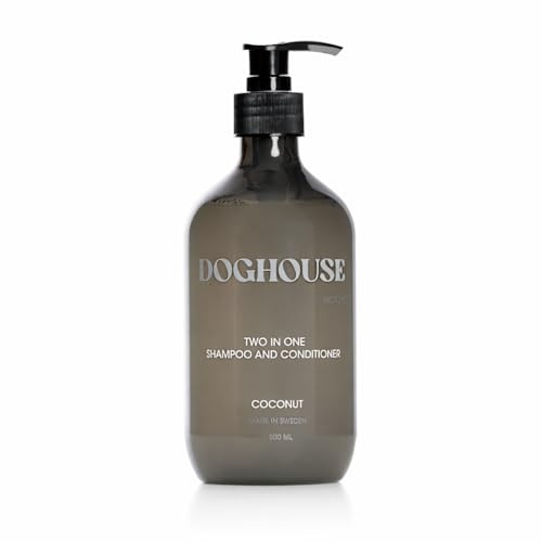 Doghouse Nordic 2-in-1 Hundeshampoo und Spülung – 500ml Kokosnuss: Mildes, veganes Hundeshampoo für weiches, glänzendes Fell, ideal für empfindliche Haut und Fellpflege bei Hunden (Kokosnuss)