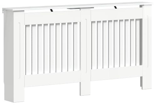 vidaXL Radiator Cover High Gloss White 152 x 19 x 81.5 cm