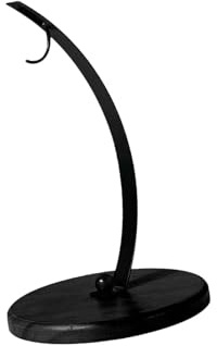 Milageto Banana Tree Holder Stand Tabletop Banana Hanger Decorative Fruit Storage Organization Wooden Base Hook Rack for Restaurant, black