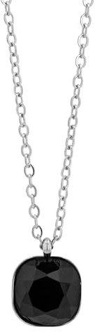 Akzent Kette Damen - Premium Halskette mit Anhänger Damen in Schwarz aus Edelstahl, 100% Wasserfest & Hautverträglich