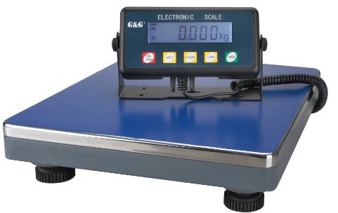 G&G PSE75kg/5g Paketwaage PlattformWaage, robuste 38 × 32 cm Wiegefläche aus Aluminumguss, verstellbare Füße,Digitalwaage Industriewaage/Batteriebetrieb möglich