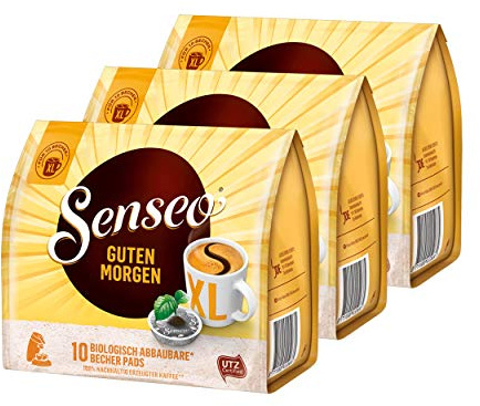 Senseo Kaffeepads Guten Morgen XL, Stark & Intensiv, Kaffee Pads, 3er Pack, á 125 g