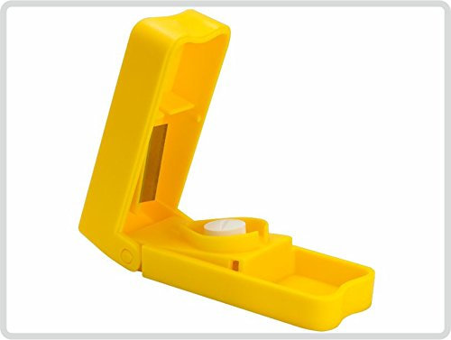 Tablettenzerteiler, Pillenteiler, Medikamentenhalbierer, gelb