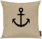 Shirtinstyle Kissenhülle Kissenbezug Sofakissen Motiv Heimathafen, Family, Anker, Maritim Urlaub Wasser See, Größe 40 x 40cm, Farbe beige