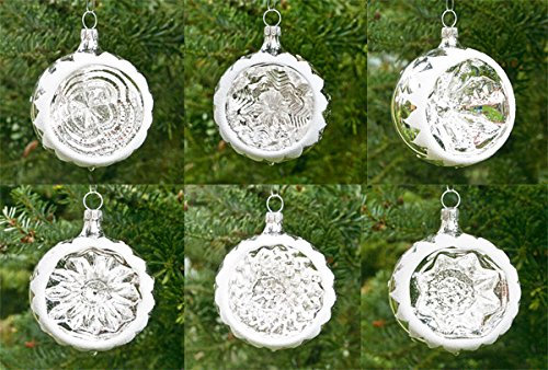 Lauschaer Glaskunst-Christbaumkugel Reflexkugelkugelset Silber 7cm