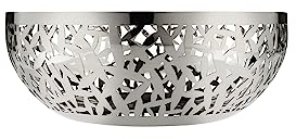 Alessi Cactus Schale, durchbrochen aus Edelstahl, Silber, 8.5 x 22 x 11.7 cm