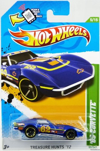 Hot Wheels 2012 Treasure Hunt '69 Corvette Blue Violet #55/247 - Car - New - Unisex - Kids