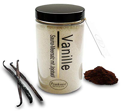 Frankonia BATH & SPA Sauna Salz Peeling Vanille – 400 g Meersalz-Körperpeeling mit Jojobaöl & Vitamin E – Dusch- & Body Scrub für alle Hauttypen – Vegan & ohne Parabene