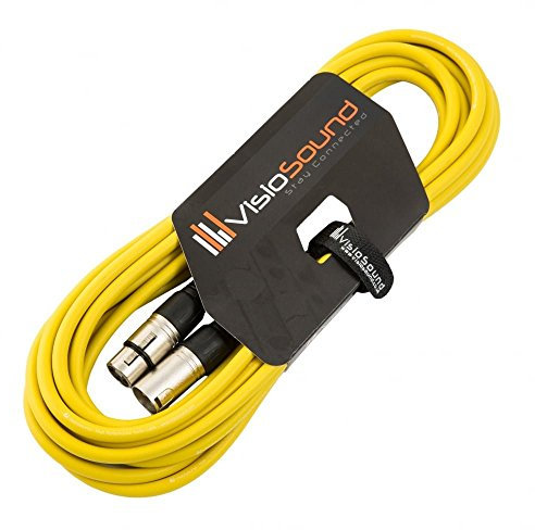 Male to Female XLR Mic Lead/Balanced Microphone/Mic Patch Cable / 7 Colours 6m Yellow
