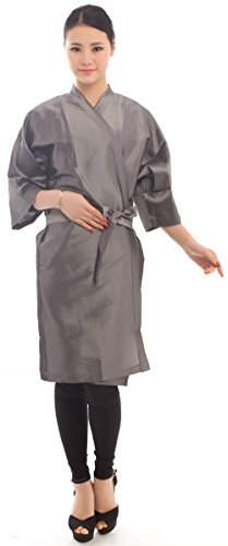 Haarsalon-Frisierumhang, Kimono-Stil - 43 lang (Grau)