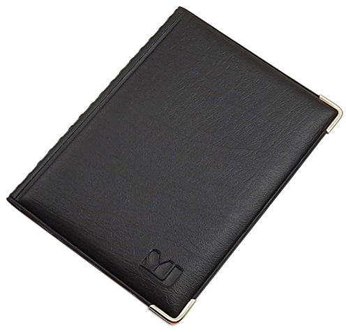 Exclusives Ausweisetui/Ausweishülle/Kreditkartenetui mit Schutzecken aus Metall 12 Fächer MJ-Design-Germany Made in EU Designs (Design 4 / Schwarz)