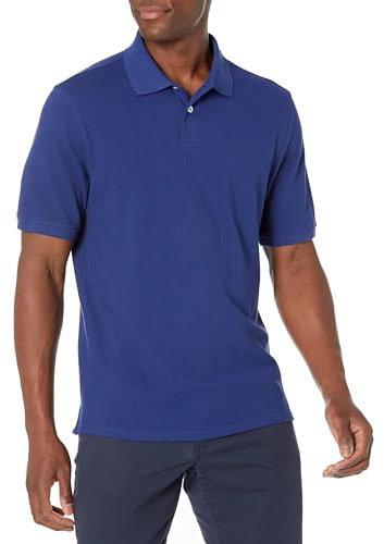 Amazon Essentials Men's Regular-Fit Cotton Pique Polo Shirt (Available in Big & Tall), Navy, Medium