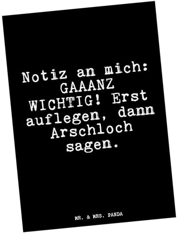 Mr. & Mrs. Panda Postkarte Notiz an mich: GAAANZ... - Geschenk, Freundin, Zitate, Sprüche, Dankeskarte, Ansichtskarte, Grußkarte, Spruch, Glizer