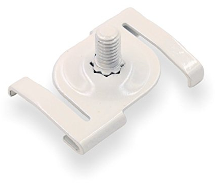 Licht-Zubehoer.de 10 x Deckenclip M6 für Odenwalddeckenschienen, geeignet für Rasterdecken ohne Bohren, mit Gewindebolzen M6 x 10 mm, weiß