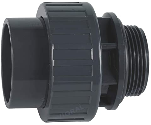 Plimat PVC Klebefitting 50 mm T-Stück Bogen Rohr Winkel Muffe Kappe Verschraubung (PVC Verschraubung O-Ring 50mm x 2)