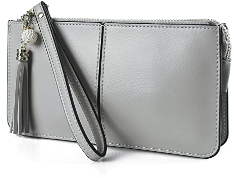 befen Genuine Leather Wristlet Clutch Wallet Cell Phone Purse for Women, Women's Small Multi Pocket Cell Phone Bag with Card Slots & Wrist Strap