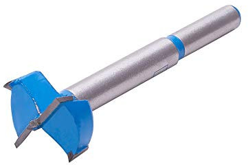 Utoolmart Forstner Holzbohrer mit 24 mm Durchmesser, gerader Schaft, Hartmetallspitze Professionelle Holzbearbeitung Lochsäge Holzschneider 80 mm Länge Blau für Scharniersperrholz 1St