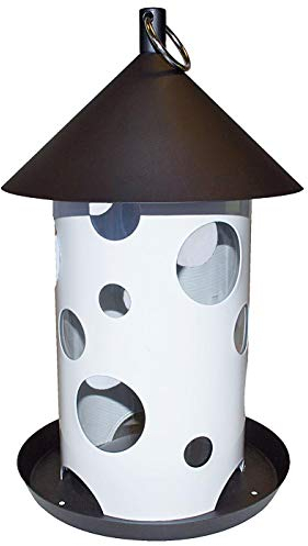 Ryom Vogelhaus aus Metall in Weiß - 18x30cm - für bis zu 2 KG Futter
