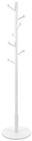 VASAGLE Garderobenständer, Kleiderständer Massivholz, Jackenständer Baumform, 7 Haken für Jacken, Hüte, für Flur, Haken und Haltestange aus Kautschukholz, wolkenweiß RCR07WT