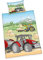 Herding Bio-Bettwäsche-Set, GOTS Zertifiziert, Traktor Wendemotiv, Kopfkissenbezug 40 x 60 cm, Bettbezug ca. 100 x 135 cm, Baumwolle/Renforcé, Mehrfarbig, 100x135