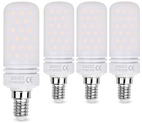 HZSANUE LED Lampen 15W, 120W Glühlampenäquivalent, 1700lm, 3000K Warmweiß, E14 Kleine Edison Schraube, 4 Stück