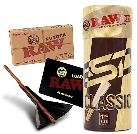 Raw Cones Pre Rolled 1-1/4 Size Classic Convenience Bundle – Einfach und effektiv zum Verpacken von Cones