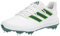 adidas Men's Adizero Afterburner 8 Baseball Shoe, White/Team Dark Green/Team Semi Sol Green, 8