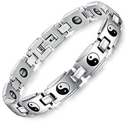 KnSam Edelstahl Armband Ying Yang Muster Silber Armband