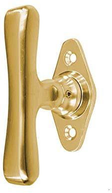 Antikas - Fensterolive Messing patiniert - Fenstergriff, Fensterbeschläge - 9,0x5,3 cm