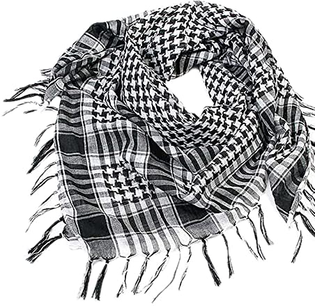 Dkings Palästinenser Tuch Unisex Baumwolle Schal Arabischer Wüsten Schals Herren Damen Halstuch Kopftuch (Schwarz)