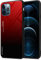 Cadorabo Estuche Compatible con Apple iPhone 12 Pro MAX en Rojo - Nero - Funda Protectora Bicolor Fabricada en Silicona TPU y Parte Trasera de Cristal Templado