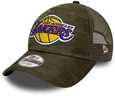 New Era - NBA Los Angeles Lakers Home Field 9Forty Trucker Strapback Cap - Grün Farbe Grün, Größe One Size