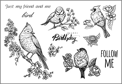 FOLODA silikonstempel, Vögel Eulen Silikon Klarsiegel Stempel DIY Scrapbooking Prägung Fotoalbum Dekorative Papierkarte