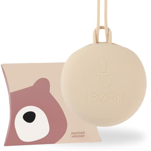 J.Børn Scatolina Porta Succhietto per Neonati in Silicone | Porta Ciuccio per bambini per i viaggi | Copriciuccio per Contenere 3 Ciucci | Portatile Custodia per ciuccio (vaniglia)