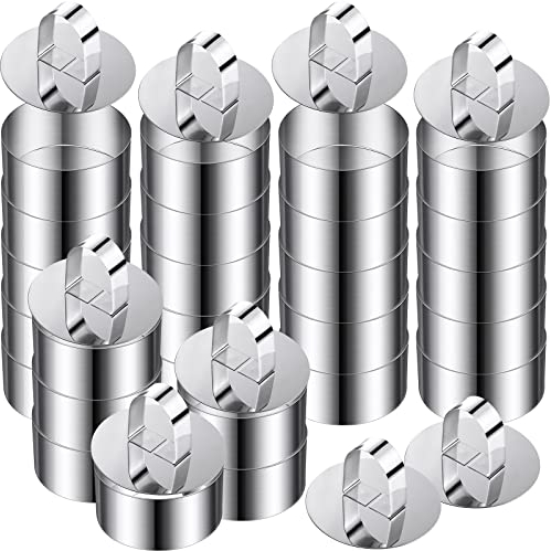 Patelai Round Cake Ring Molds, 3.15 Inch, Stainless Steel, 36 Pieces