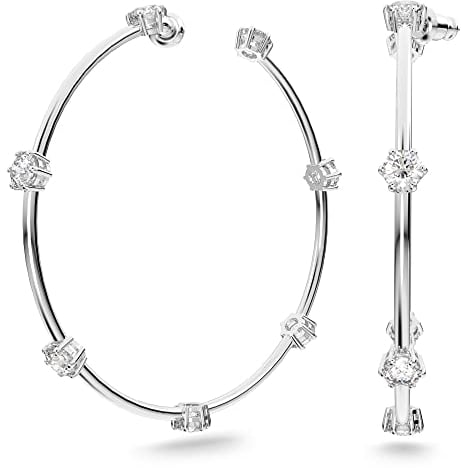 Swarovski Constellla Rhodinierte Kreolen mit Strahlenden Kristallen