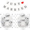 Bealif Just Married Wedding Decoration with 38 Balloons, 1pcs Just Married Banner, Just Married Car Decoration Mr and Mrs Balloons Silver Just Married Confetti for Wedding Bridal Shower Decorations