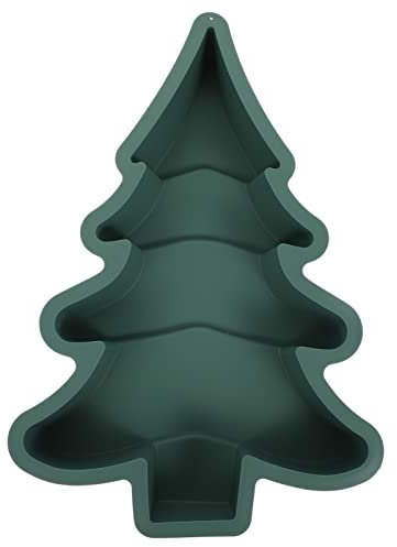 DOITOOL Christmas Tree Silicone Cake Molds Christmas Tree Cake Pan Silicone Christmas Cake Molds for Baking, Non- Stick Silicone Christmas Tree for Holiday Parties (Green Chocolate Molds