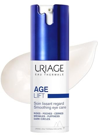 Uriage Age Lift Glättende Augenpflege gegen Falten, Schwellungen & Augenringe mit RETINOL & Hyaluronsäure - 3x weniger Falten, 3x mehr Festigkeit. Augenpflege - Augenärztlich Getestet - 15ml