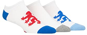 Pringle Mens Plain and Patterned Soft Cotton Secret Socks Pack of 3 Patterned and Plain Casual Trainer Socks