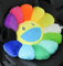 ANPIOX Sonnenblumen-Plüschkissen, niedliches Regenbogen-Smiley-Gesichtskissen, superweiches Blumen-Sitzkissen für Stuhl, Sofa, Bett, Heimdekoration, Plüschkissen, Gelb, 40 cm