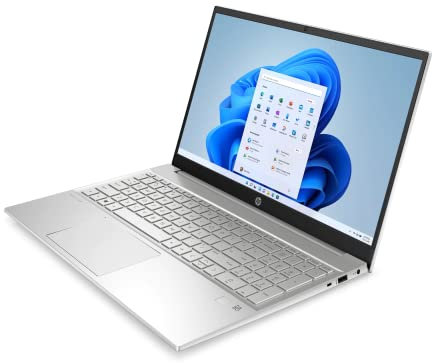 HP Pavilion 15.6 Full HD Touchscreen Laptop PC Intel i5, 8GB RAM, 512GB SSD, Windows 11 - Natural silver + Internet Security for 1 Year