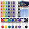 Nicpro Abwaschbare Farbe für Kinder Kunst und Handwerk, 8 Farben 12 Satz von Mini Acrylfarbe Streifen mit 12 Pinsel - ungiftig Kinder Aquarellfarben für Haus, Schule, Klassenzimmer Partei