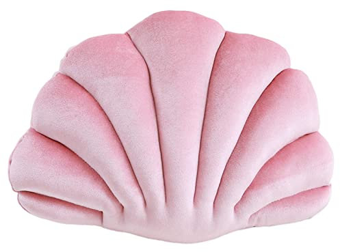Altsuceser Cuscini 3D a forma di conchiglia, cuscini decorativi per divano, letto, casa, ufficio, rosa