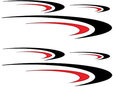 TOTMOX Adesivi per carrozzeria auto, grandi decalcomanie in vinile, decalcomanie grafiche in vinile per camper, rimorchi - nero+rosso