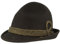 Breiter Original Herren Trachtenhut Filzhut Wanderhut Spitzkopf 100% Wolle, schmaler Krempe & Wollkordel Schwarz 58