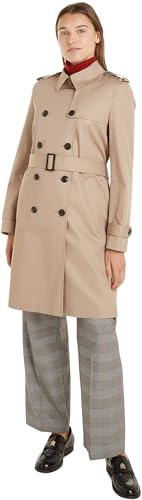 Tommy Hilfiger Damen Trenchcoat Cotton Slim Fit Kurz