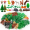 Assortiment de Plantes de Construction Blocs Jouet pour Enfants, Forêt et Jardin Botanical Accessories avec Animaux& Plantes&Arbres&Fleurs&clôtures Compatible avec Les Grandes Marques