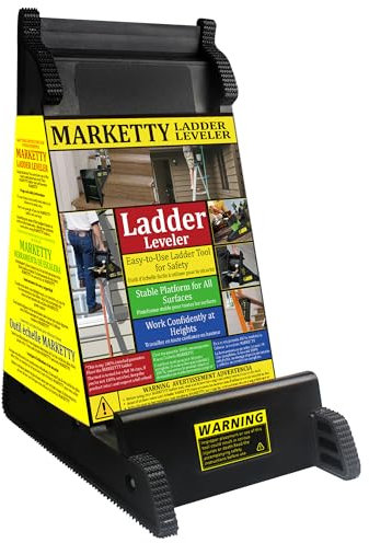 Ladder Leveler, Pitch Hopper, Ladder Stabilizer with Storage, Ladder Levelers for Stairs and Extension Ladders, Easy to Use, Conquer Uneven Ground (Classic Black)