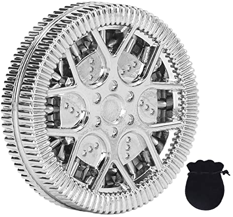 Haptische Münzen Fidget Slider, EDC Fidget Clicker Büro Fidget Spielzeug für Erwachsene Metall Fidget Toys Erwachsene EDC Spielzeug Zur Angstlinderung Magnetischer Push Slider (B)